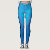 Leggings Peacock Blue Green Feather Art Custom ajouter du t (Devant)