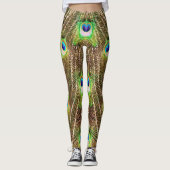 LEGGINGS PEACOCK FANCY FEATHERS #3 VERT (Devant)