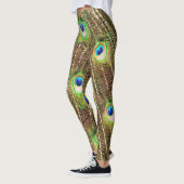 LEGGINGS PEACOCK FANCY FEATHERS #3 VERT (Gauche)