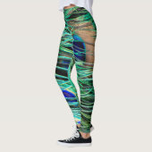 Leggings Peacock Feathers Blue Green Purple (Gauche)