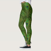 Leggings Peacock Feathers Peacocks Green Gold Parties scint (Gauche)