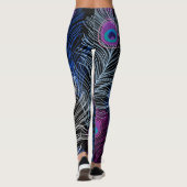 Leggings Peacock Feathk Dark : Gorgeous Design Vintage (Dos)