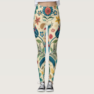 Leggings Peacock Fest Floral Motif personnalisé