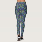 Leggings Peacock Paisley Pattern Blue (Dos)