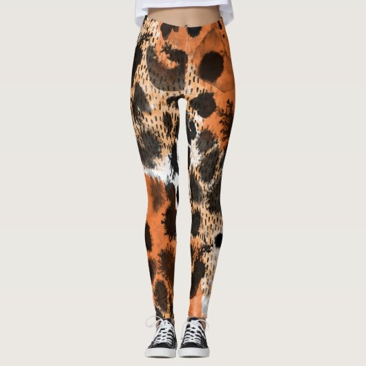 Leggings Peau animale : motif léopard créatif. (Devant)