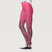Leggings Peau d'animal léopard rose-chaud dégradant Imprime (Gauche)