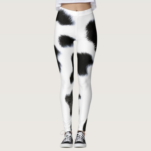 Leggings Peau de chat noir et blanc (Devant)