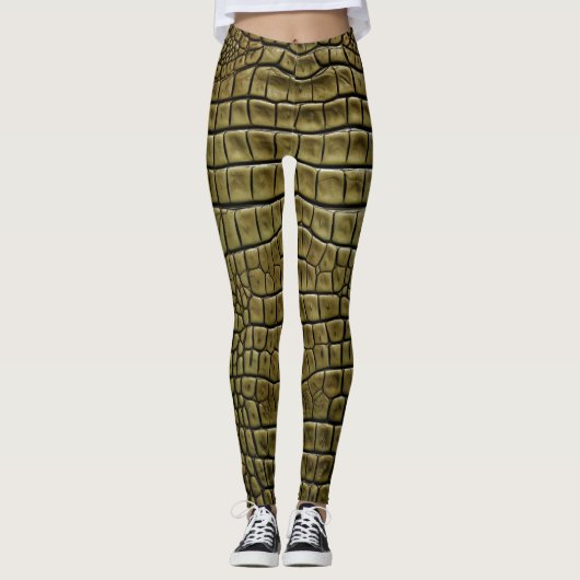 Leggings Peau de crocodile Imprimer Legs Brown et Pantalons (Devant)