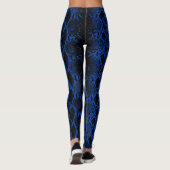 Leggings Peau de serpent bleu noir (Dos)