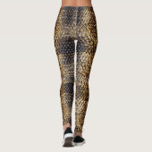 Leggings Peau de serpent noir Brown or (Dos)