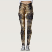 Leggings Peau de serpent noir Brown or (Devant)