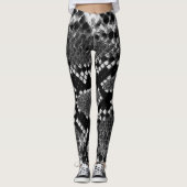 Leggings Peau de serpent noir et blanc (Devant)