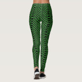 Leggings Peau de serpent noir vert (Dos)