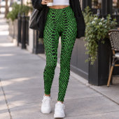 Leggings Peau de serpent noir vert