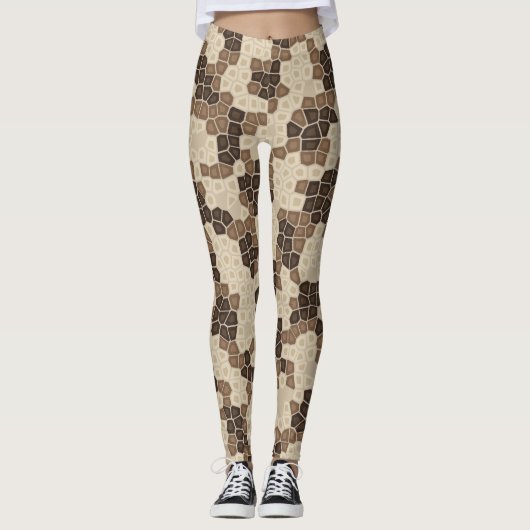Leggings Peau de serpent python Bone & Espresso (Devant)