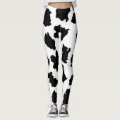 Leggings Peau de vache Motif noir et blanc (Devant)
