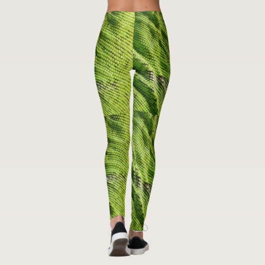 Leggings Peau d'une texture d'Iguana verte (Dos)