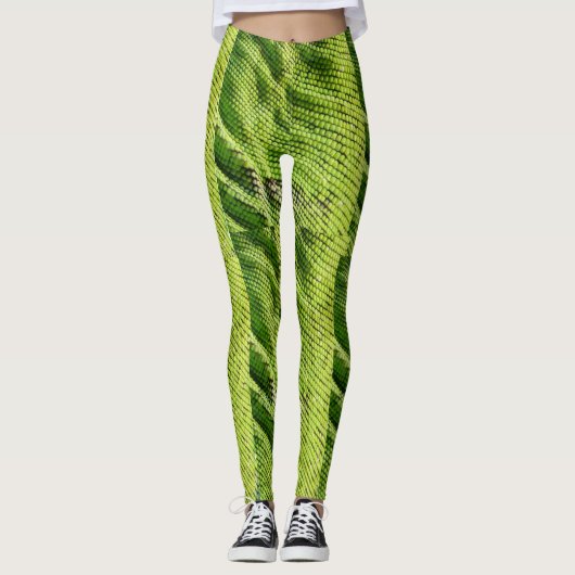 Leggings Peau d'une texture d'Iguana verte (Devant)
