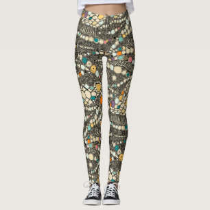 Leggings peau iguane noir pop