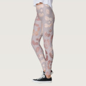 Leggings Peau léopard : élégance or rose. (Gauche)