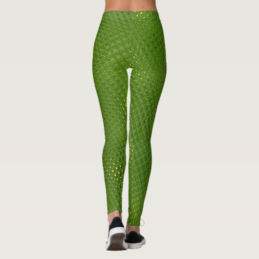 Leggings Peau Lizard Imprimer Légendes jaunes vertes (Dos)