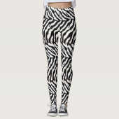 LEGGINGS PEAU ZEBRA BLANCHE NOIR IMPRIMÉE (Devant)