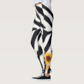LEGGINGS PEAU ZEBRA BLANCHE NOIR IMPRIMÉE AVEC SOUFFLEURS (Gauche)