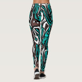 Leggings Peau zèbre abstrait sans couture cuir bleu moderne (Dos)