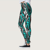Leggings Peau zèbre abstrait sans couture cuir bleu moderne (Gauche)