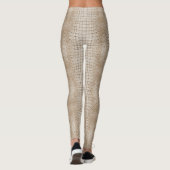 Leggings Peaux Alligator blanches Design sur une jambe (Dos)