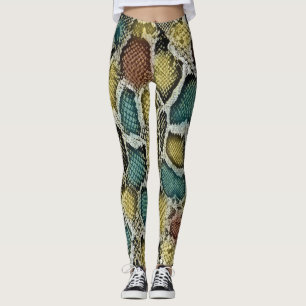 Leggings Peaux de serpent colorées : conception transparent