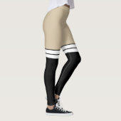 Leggings Peaux Tan Beige Couleur Noir Blanc Genou Haut Sock (Droite)