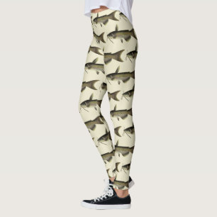 Leggings Pêche au poisson-chat, vie marine vintage poisson 