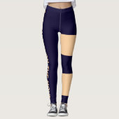 Leggings Pêche Personnalisée Marine Bleu Chat Maman Gymnase (Devant)