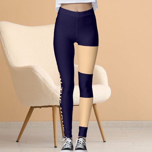 Leggings Pêche Personnalisée Marine Bleu Chat Maman Gymnase