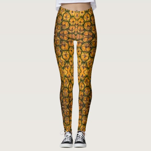 Leggings Peel d'ananas Texture or Motif Photo (Devant)