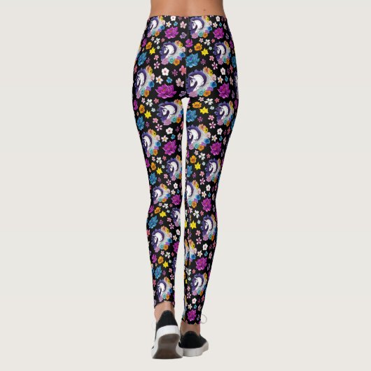 Leggings Pegasus Black Floral (Dos)