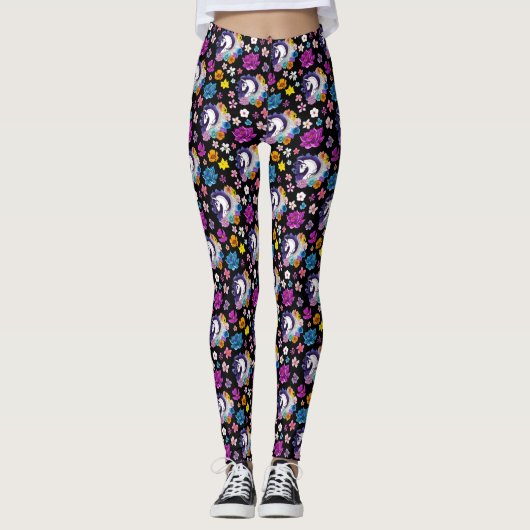 Leggings Pegasus Black Floral (Devant)