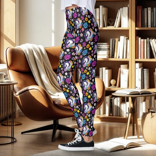 Leggings Pegasus Black Floral