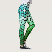 Leggings Peigne de miel vert et blanc (Droite)