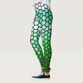 Leggings Peigne de miel vert et blanc (Gauche)