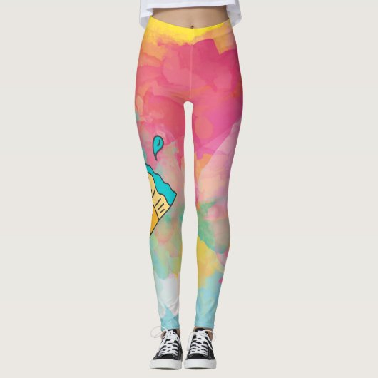 Leggings peint avec une brosse (Devant)