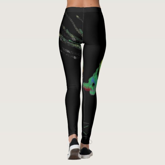 leggings peints d'oiseaux verts (Dos)
