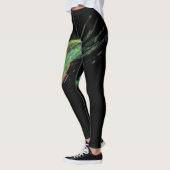 leggings peints d'oiseaux verts (Gauche)