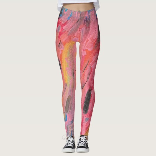 Leggings Peinture à cascade arc-en-ciel (Devant)