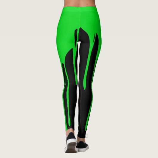 Leggings Peinture à goutte verte (Dos)