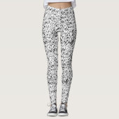 Leggings Peinture à incandescence noire et blanche (Devant)