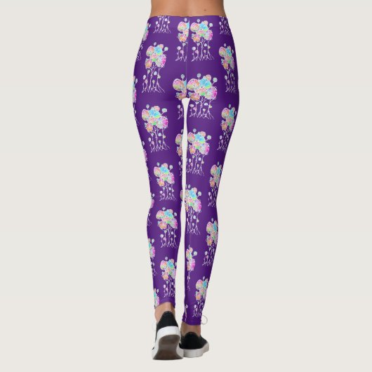 Leggings Peinture à la main - Abstrait Tree Group 4 (Dos)