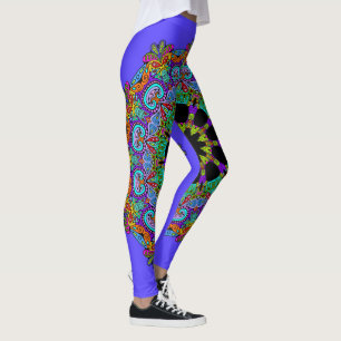 Leggings Peinture à la main Mandala Horloge Face 24