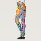 Leggings Peinture à l'aquarelle de fleurs d'orchidées multi (Gauche)
